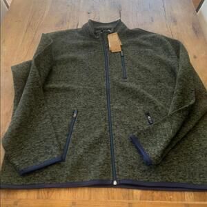 Tailor Vintage XXXL Forest Green Long Sleeve Zip Front Thermal Pullover Sweater